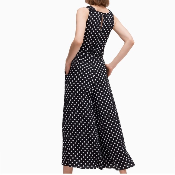 Kate Spade Black and White Polka Dots Jumpsuit Size 2 - Picture 2 of 10